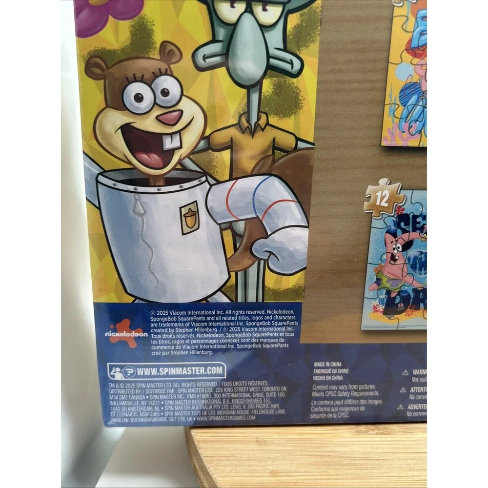 NEW‎ SpongeBob SquarePants 7 Wood Puzzles Nickelodeon Ages 4+ Spin Masters